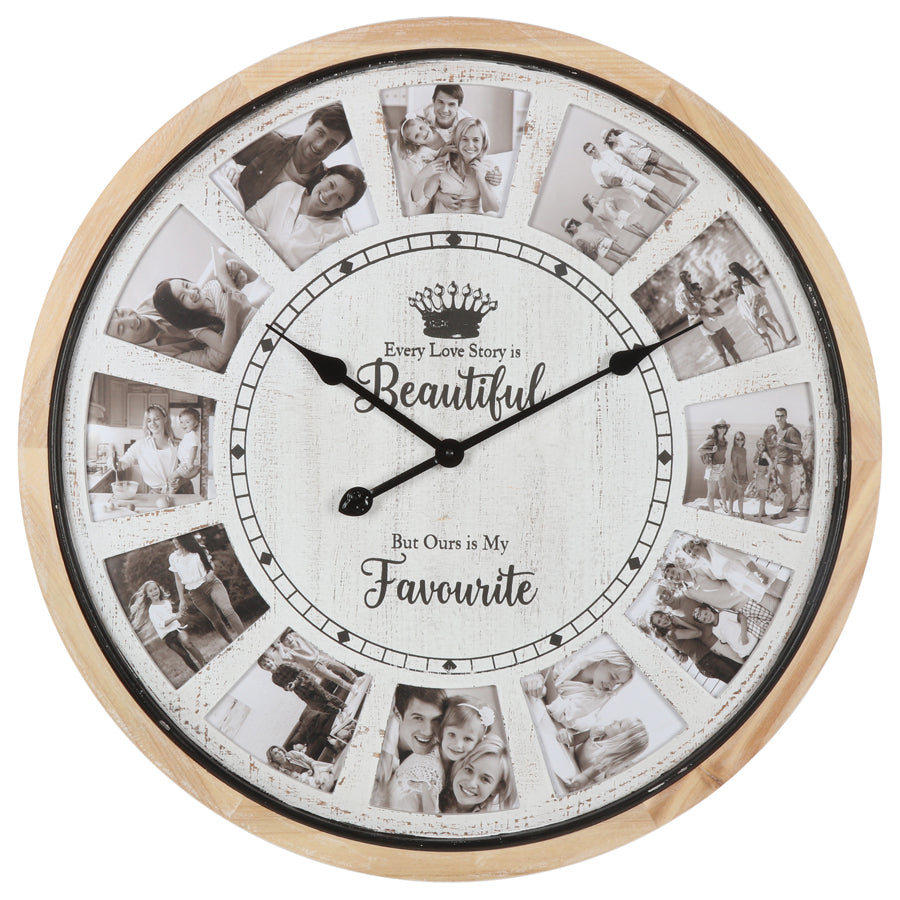 Rustic Photo Gallery Featured 70cm Wall Clock