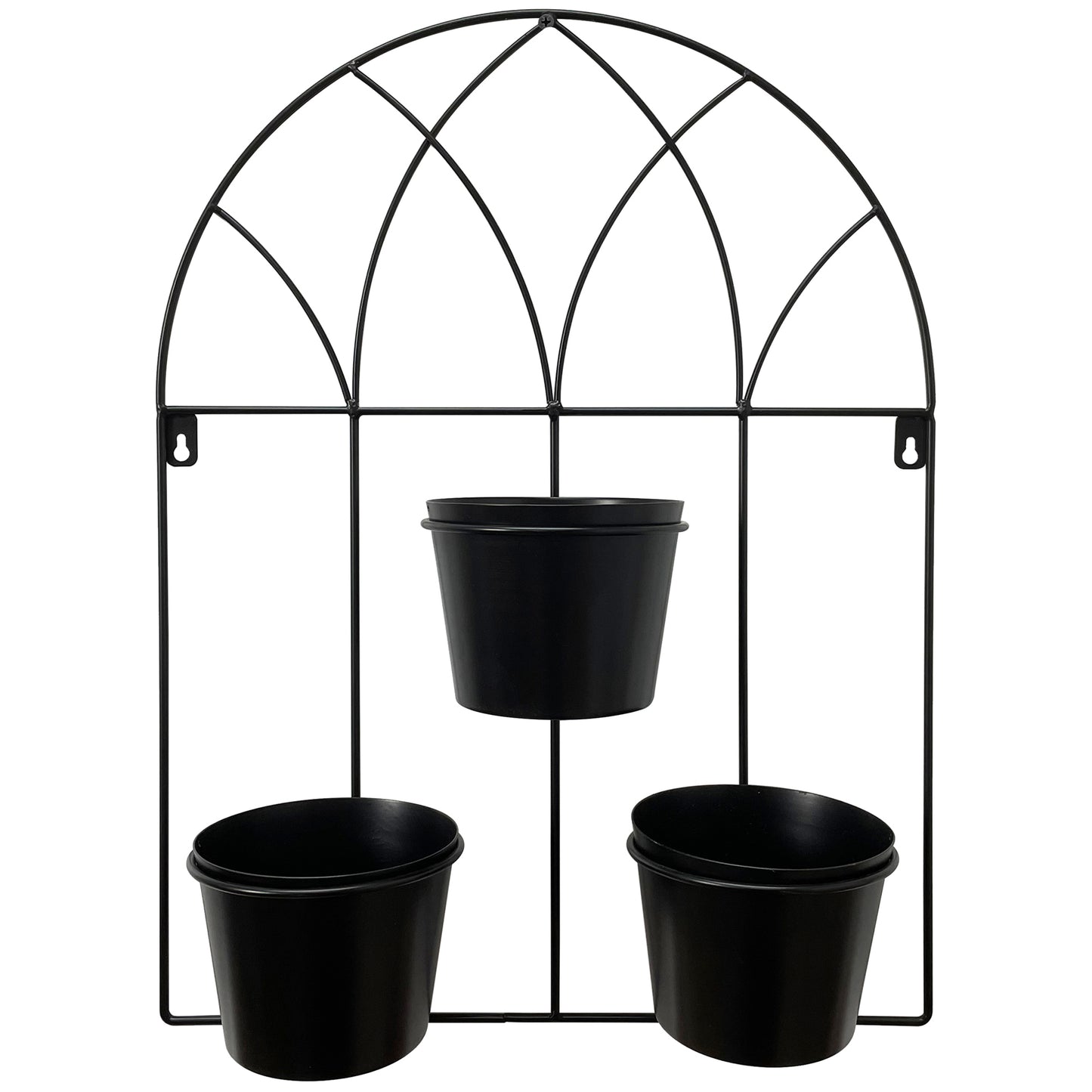 Black Arched 3-Pot Wall Planter