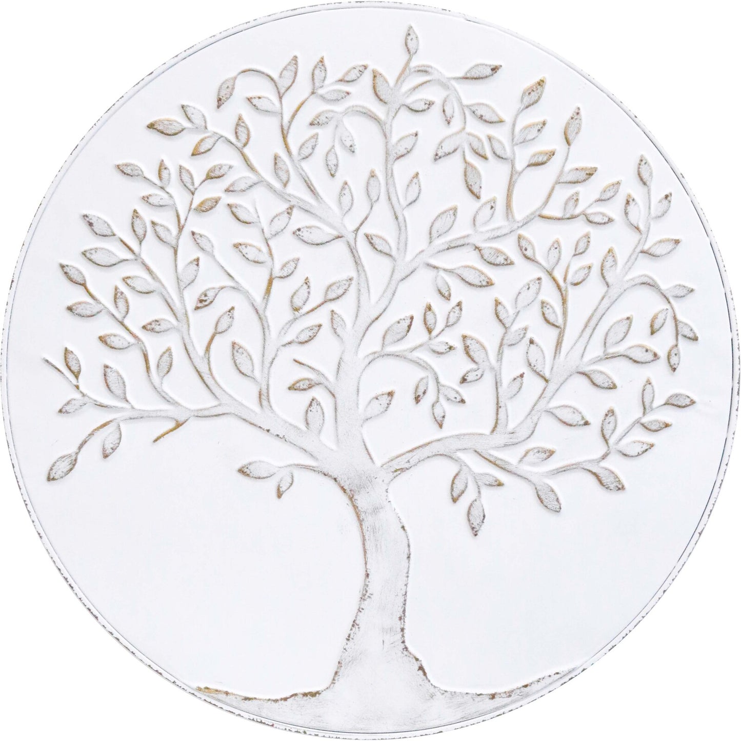 Aura White Pressed Metal Wall Art