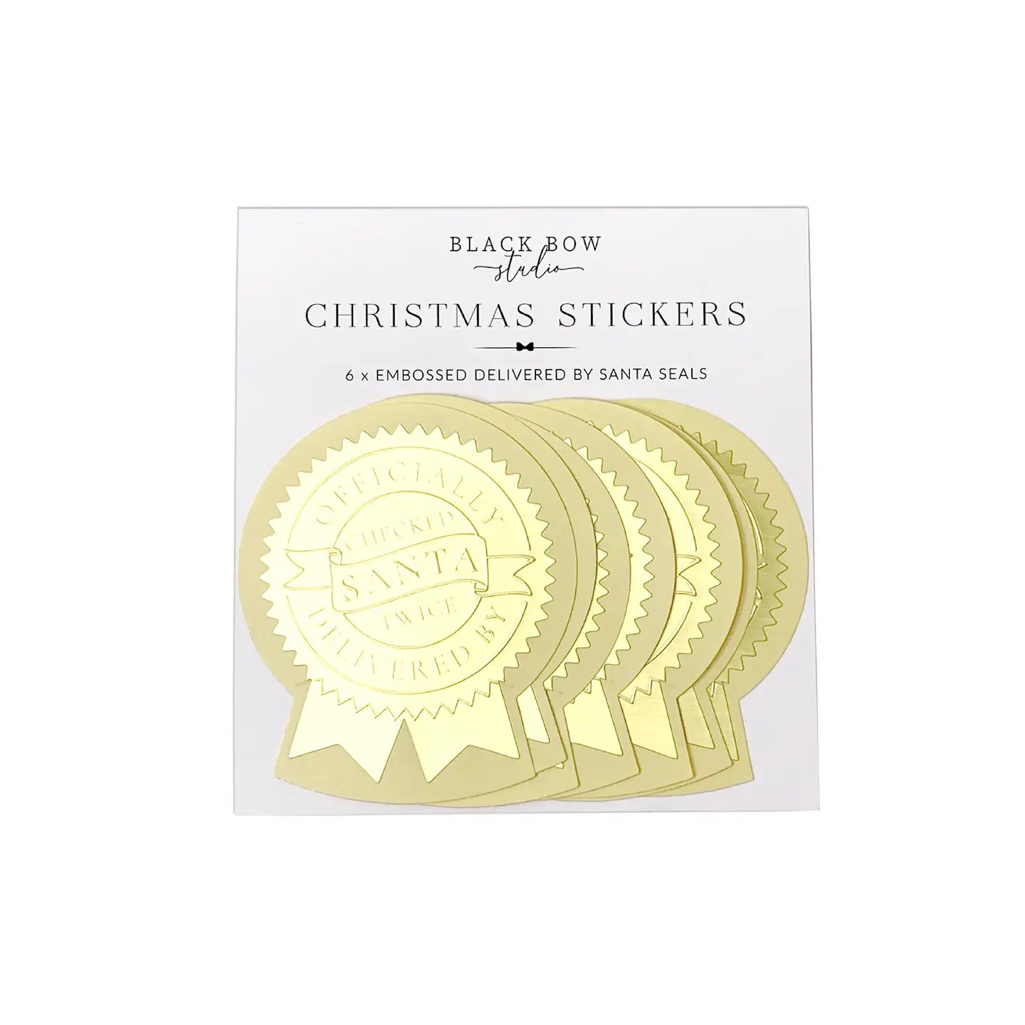 Delivered By Santa Christmas Embossed Rosette Stickers