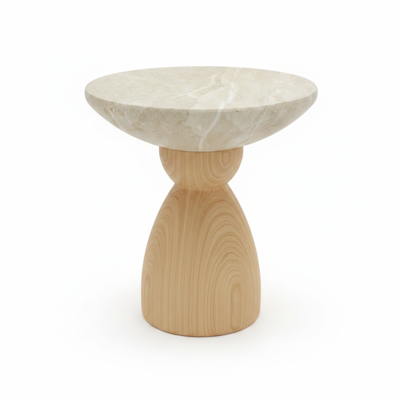 Travertine Lining Side Table
