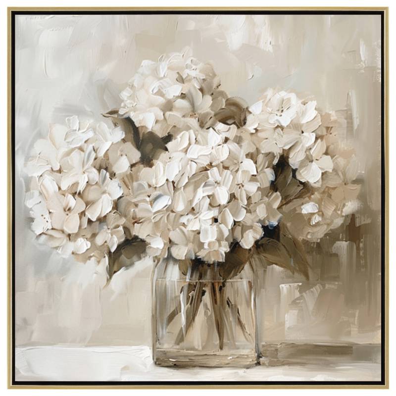 Neautral Toned Hydrangea Framed Artwork