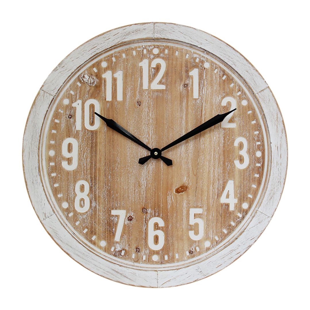 Rustic White Oak Hamptons 60cm Clock