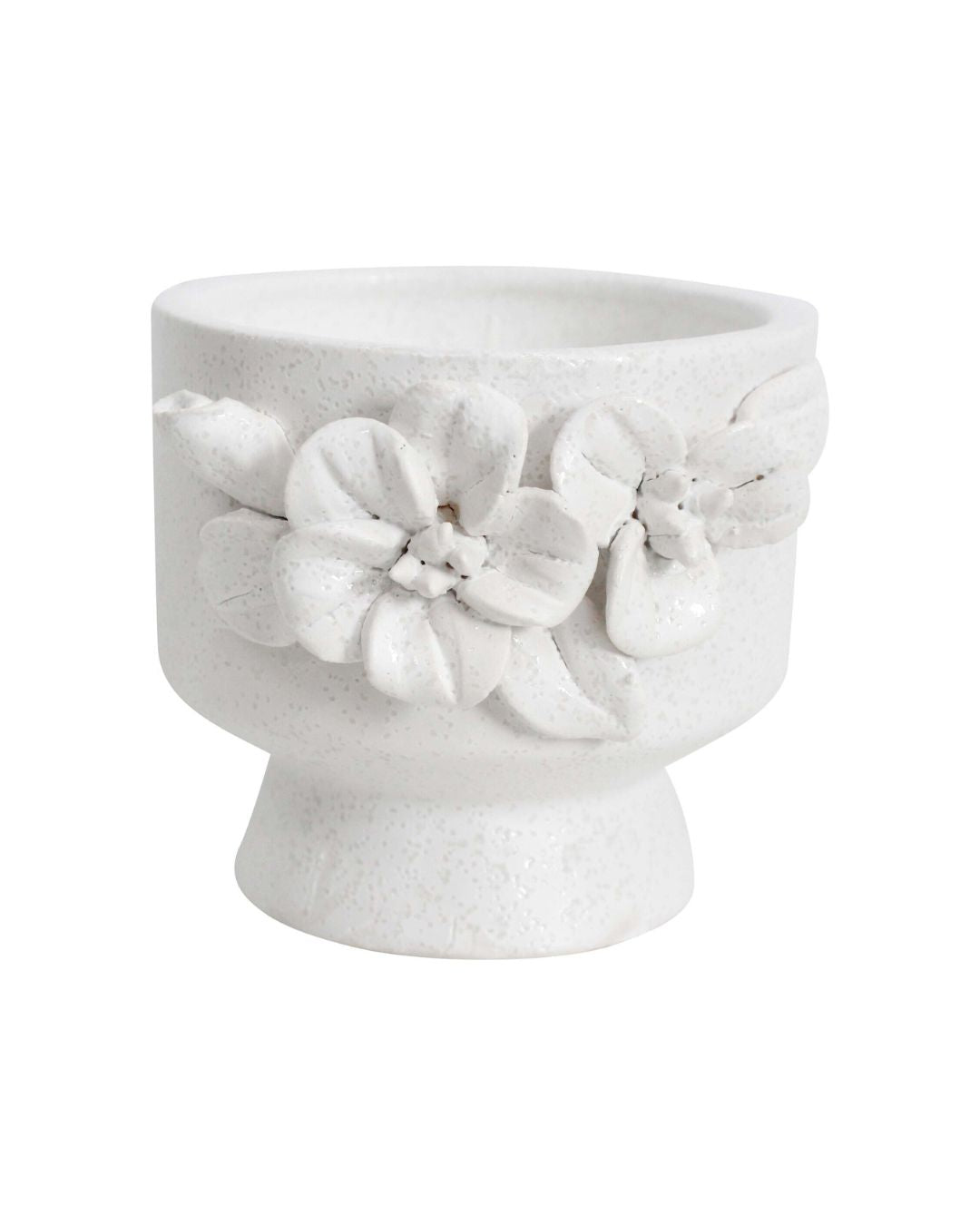 Handcrafted Organic Leaf Candle in White