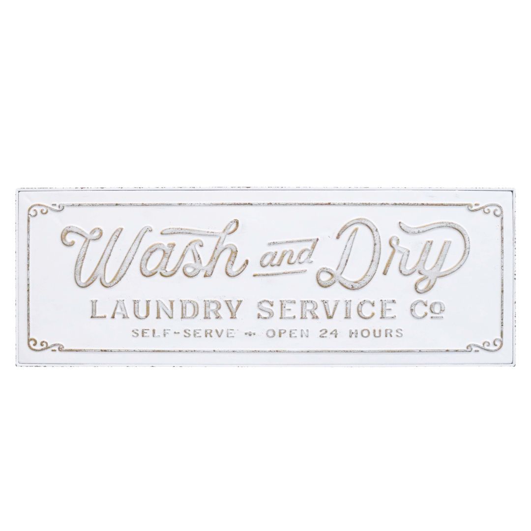 Pressed Metal Large Laundry Service Sign