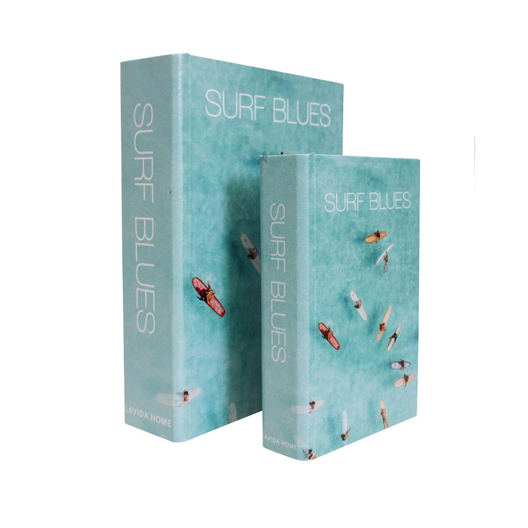 Set Of 2 Surf Blues Book Boxes