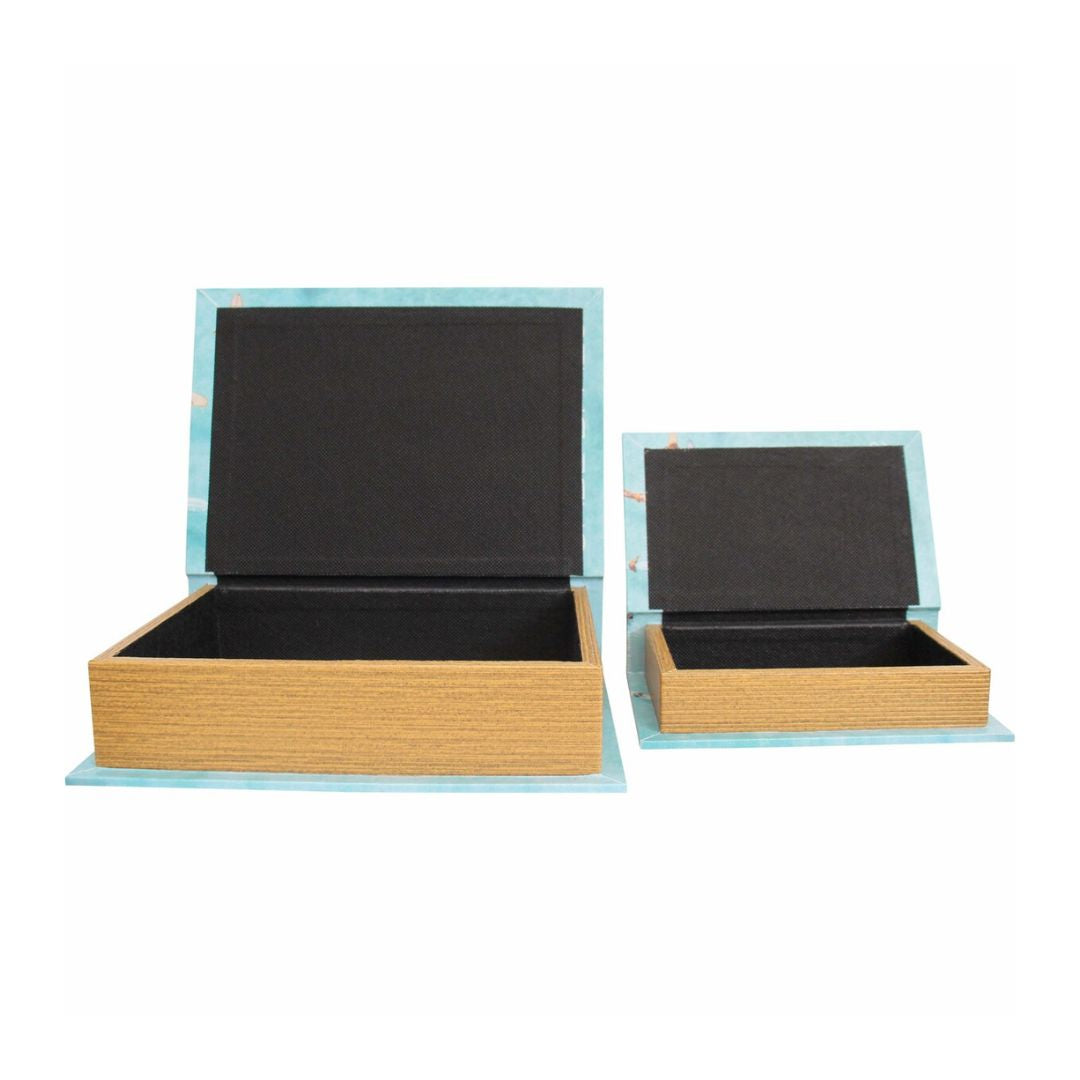 Set Of 2 Surf Blues Book Boxes