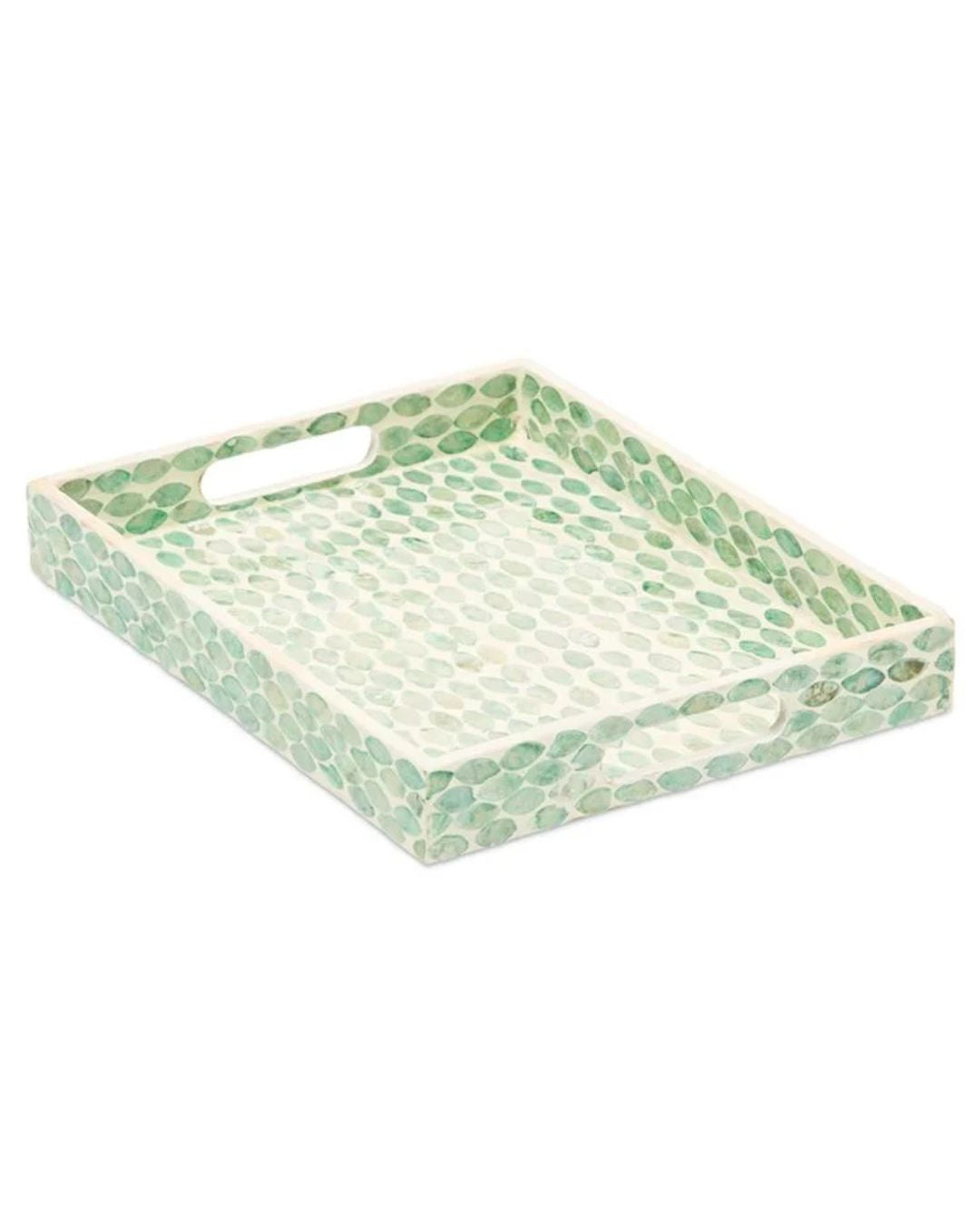 Sage Leaf Capiz Inlay Tray