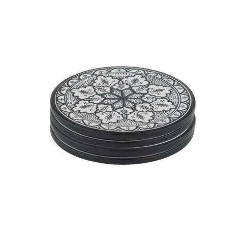 Azure Black & White Monochrome Ceramic Coasters