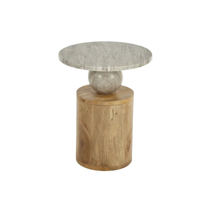 Sfera Marble/Wood Side Table