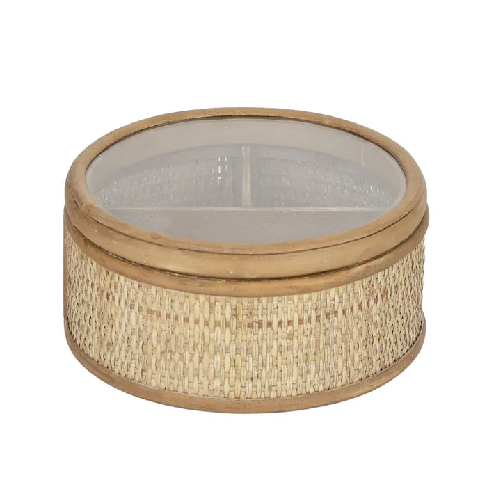 Round Reyna Rattan Jewel Box