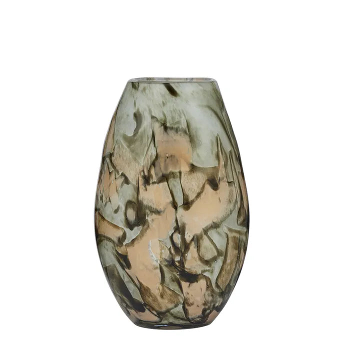Barnet Glass Vase - Olive Multi