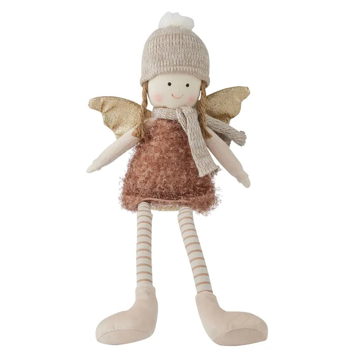 Angel w/Long Legs Fabric 46cm Brown