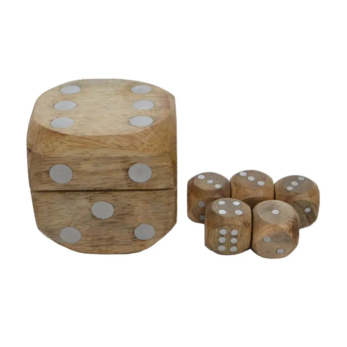 Lucky 6pc Wood Dice Box Set