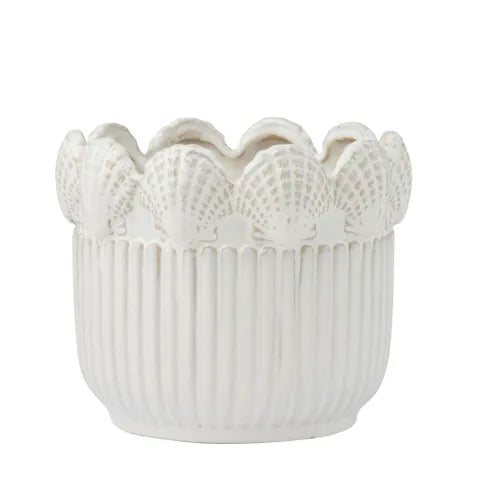 Coquillage Ceramic Pot 22x18cm Ivory