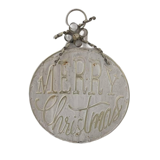 Rustic Christmas Tin Bauble Sign