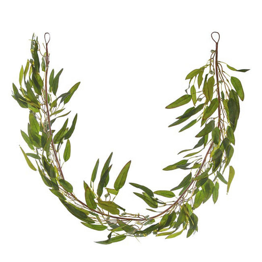Eucalyptus Willow Leaf Gumnut Garland Olive Green (125cm)