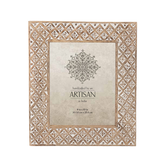 Diamond Flower Mango Wood Picture Frame