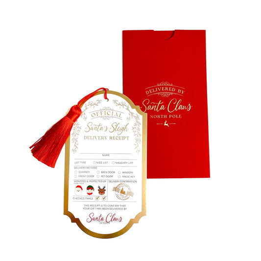 Santa's Sleigh Delivery Receipt Christmas Large Gift Tag