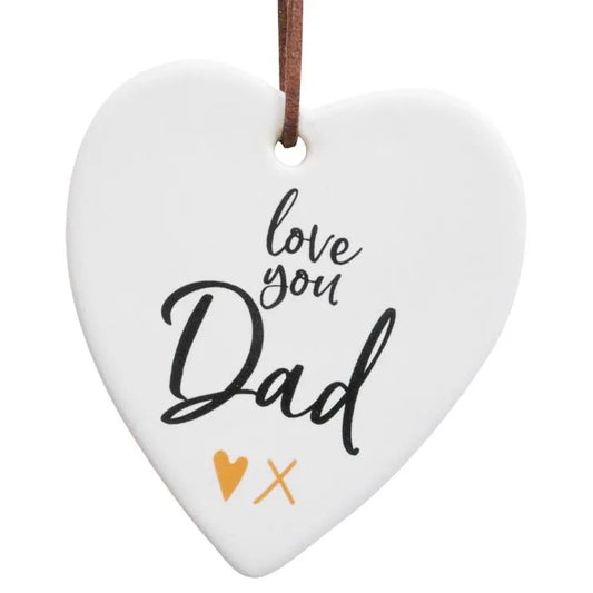Hanging Ceramic Heart Tag - Dad