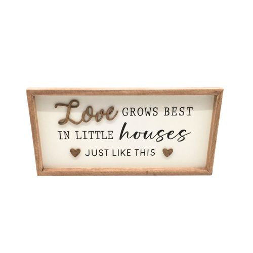 Love Grows Quote Sign - 30 x 15 cm