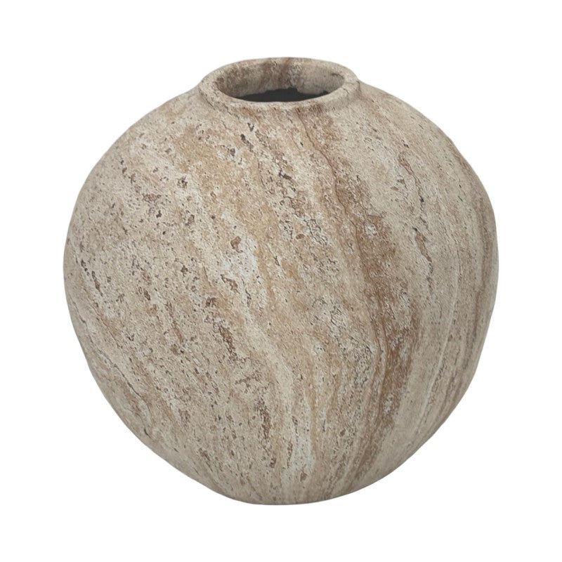 Neutral Travertine Vase