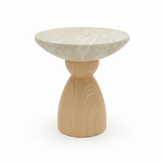 Travertine Lining Side Table