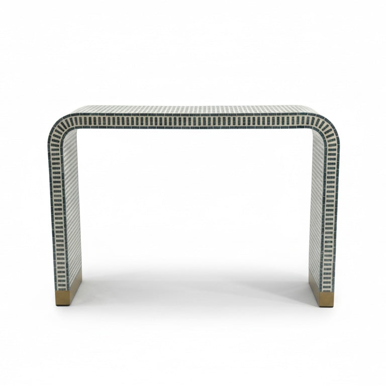 Capiz Pearle Inlay Console - Blue Grey