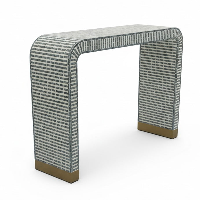 Capiz Pearle Inlay Console - Blue Grey