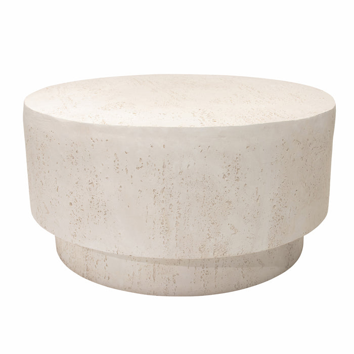 Nevada Cream Travertine Barrel Coffee Table
