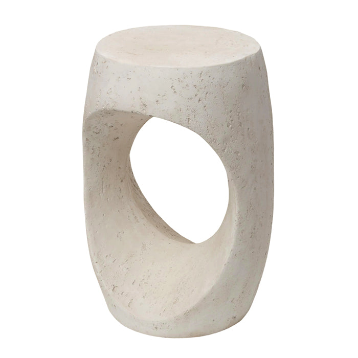 Nevada Travertine Circle Side Table