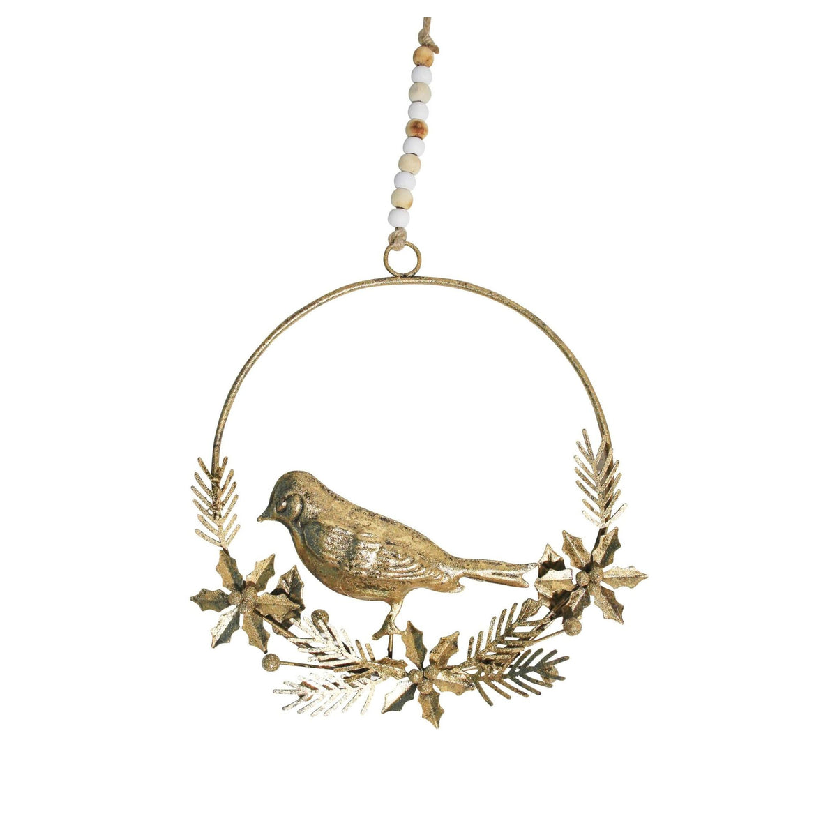 Gold Bird Metal Wreath