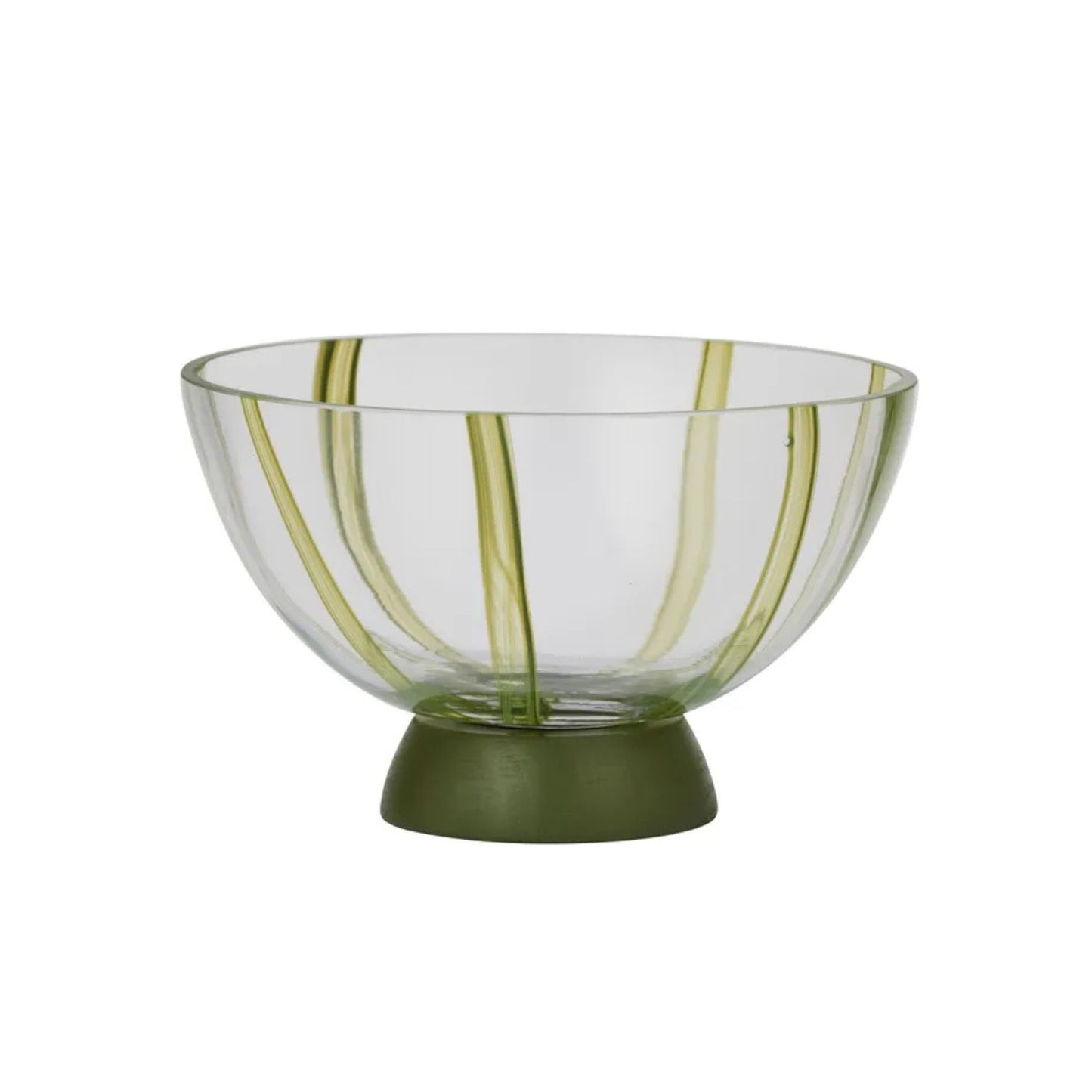 Raya Glass/Wood Footed Bowl
