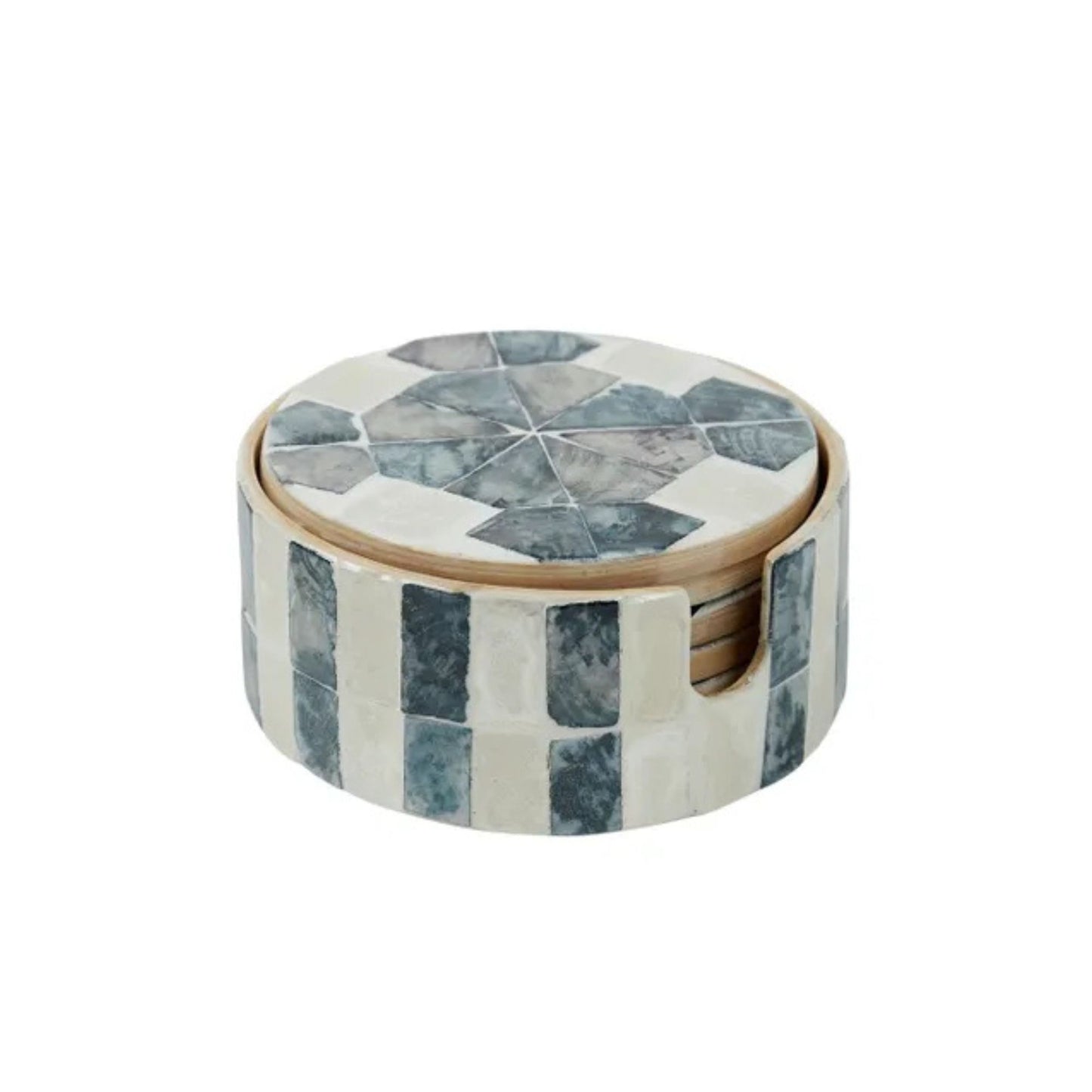 Nya S/6 Inlay Coasters Navy/Ivory