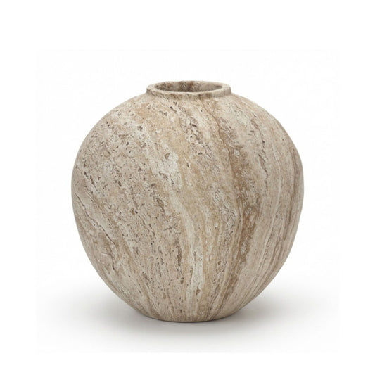 Neutral Travertine Vase