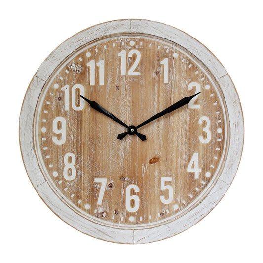 Rustic White Oak Hamptons 60cm Clock