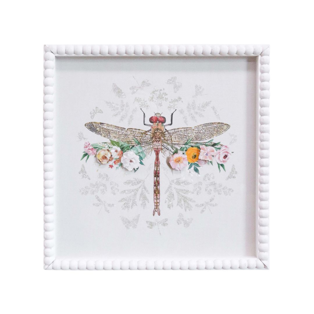 Framed Print Floral Dragonfly