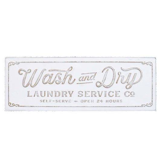 Pressed Metal Large Laundry Service Sign