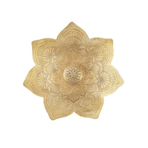Handcrafted Pressed Metal Mandala Shape Bowl