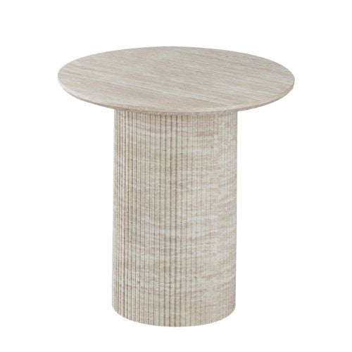 Elodie Side Table In Travertine