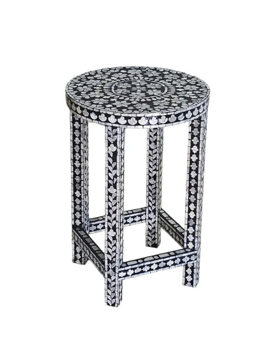 Mother Of Pearl Luxor Monochrome Side Table