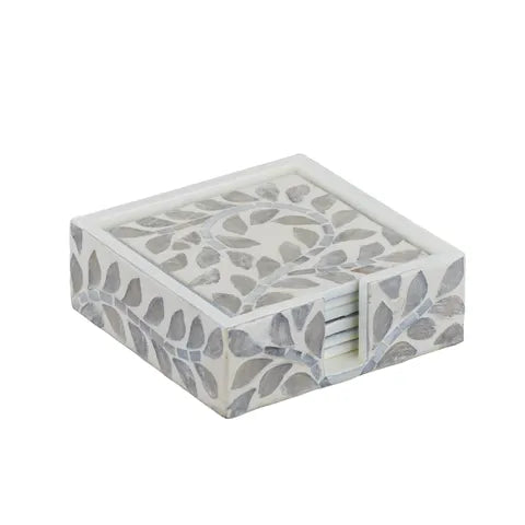 Gigi Set Of 6 Capiz Inlay Dove Coasters