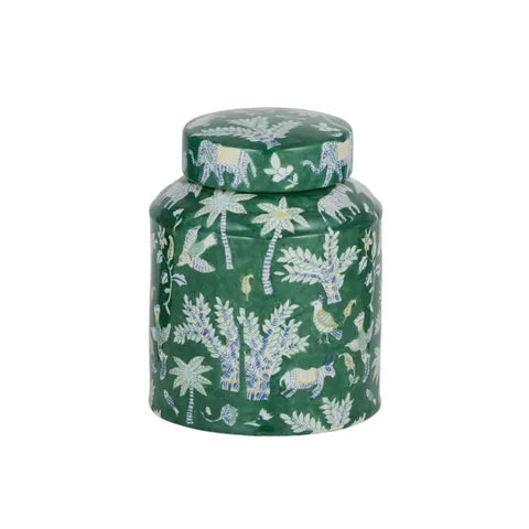 Exotic Ceramic Jar Green