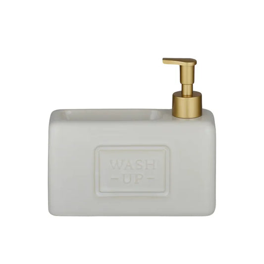 Wash Up Ceramic Dispenser - White/Gold