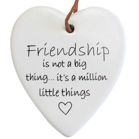 Hanging Ceramic Heart Tag - Friendship