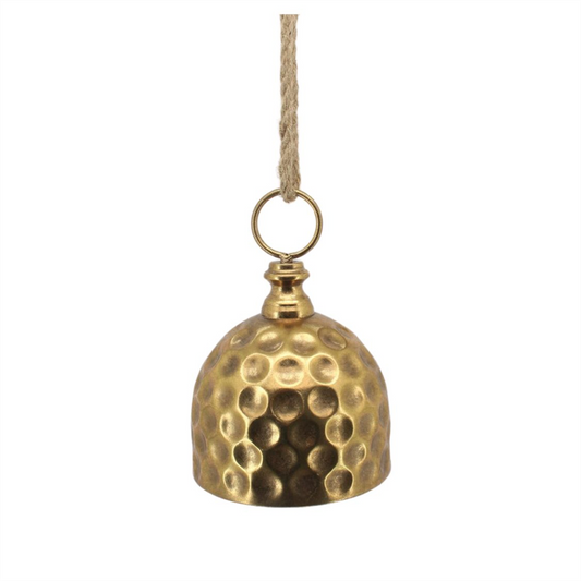 Hammered Antique Gold Large Bell