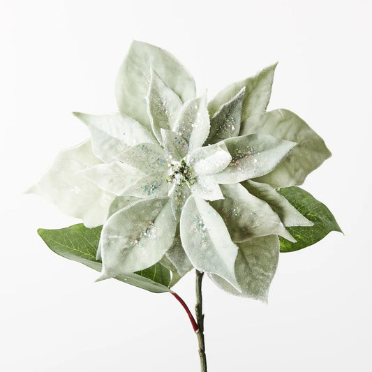 Sage Green Poinsettia Large Stem - 71 cm
