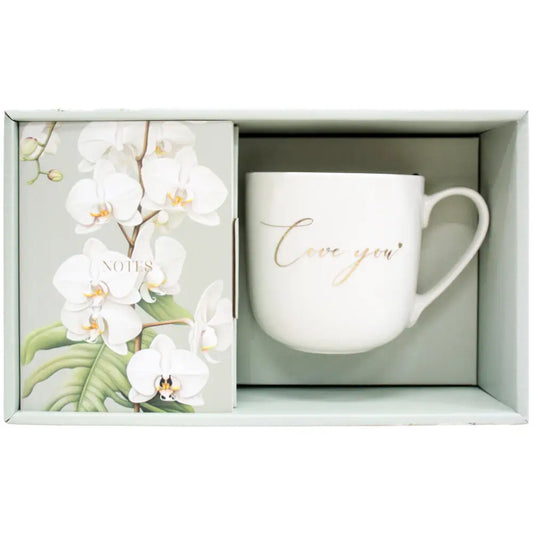 Bone China Mug & Notebook Gift Set - Love You