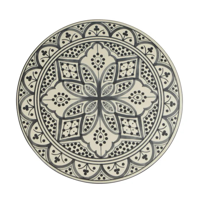 Azure Black & White Monochrome Ceramic Cheese Board