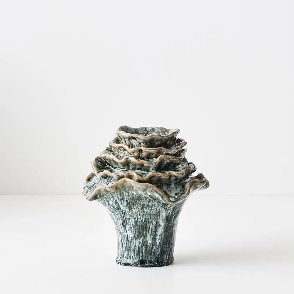 In Full Bloom Statement Vase - Seafoam